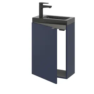 GoodHome Imandra Matt Blue Single Wall-mounted Bathroom Cloakroom unit (H) 550mm (W) 440mm