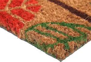 Coco&Coir Door Mat Eco-Friendly Indoor Outdoor Heavy Duty Leaves Themed Entrance Door Mat 45 x 75 cm EARLY LEAVES