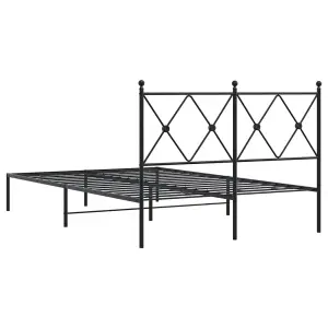 Berkfield Metal Bed Frame without Mattress with Headboard Black 120x200cm