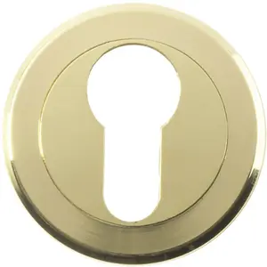 50mm Euro Profile Round Escutcheon Beveled Edge Concealed Fix Stainless Brass