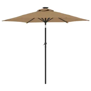 Berkfield Garden Parasol with Steel Pole Taupe 225x225x212 cm