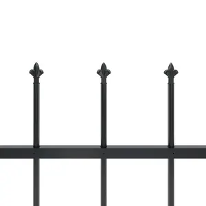 Mirpanah Black Metal Border Fence with 3 Panel(s) Included 120 x 510 cm