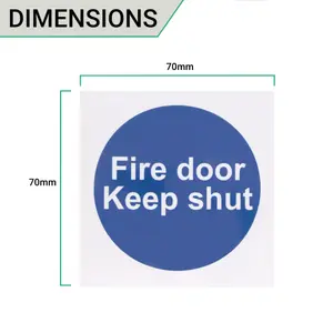 EAI - Fire Door Keep Locked Shut 70x70mm Pack 10 Self Adh Semi Rigid PVC