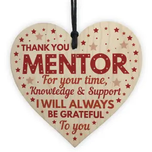 Red Ocean Thank You Gifts For Teacher Mentor Handmade Wooden Hanging Heart Plaque Sign Leaving Gifts For Coach Tutor