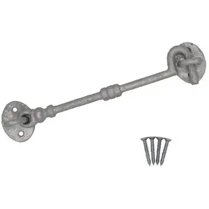 EAI Cabin Hook Iron Strong Hold Back Gate or Door Hook Barrel Style Cast Iron -  200mm - Galvanised