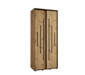 Cannes XII Sliding Door Wardrobe W120cm - Elegant Oak Artisan Storage Solution