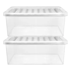 1 x 32 Litre Multipurpose Plastic Storage Container Useful Box Complete With Lid