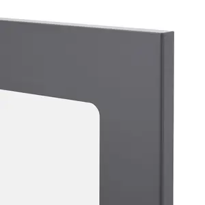 GoodHome Stevia Gloss anthracite Slab Glazed Cabinet door (W)300mm (H)715mm (T)18mm