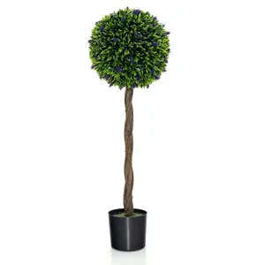 Costway Artificial Boxwood Topiary Tree Fake Greenery Plant Topiary Ball Tree