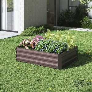 Square Galvanized Steel Garden Flower Bed Planter Box  120 cm W x 90 cm D