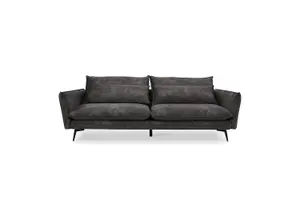 Waterloo 3 Seater Velvet Sofa, Steel Grey Velvet