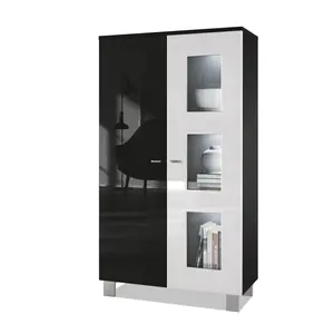 Display Cabinet White/Black / Without