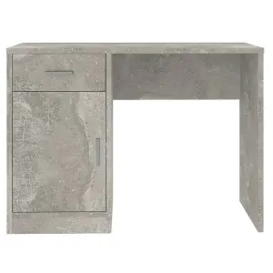 Berkfield Desk with Drawer&Cabinet Concrete Grey 100x40x73 cm Engineered Wood