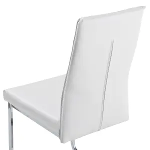 Set of 2 Dining Chairs ROCKFORD Faux Leather White