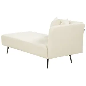 Right Hand Boucle Chaise Lounge White RIOM