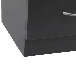 SunDaze Chest of Drawers Bedroom Furniture Bedside Cabinet with Handle 1 Drawer Grey 40x36x47cm