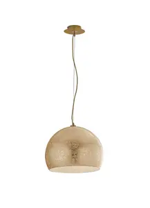 Luminosa VANITY 3 Light Dome Pendant Ceiling Light Gold 40x33cm