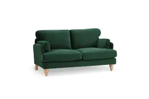 Regent 2 Seater Sofa, Dark Green Velvet