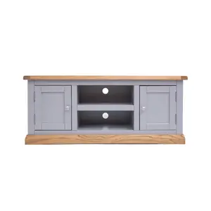 Biccari Grey 2 Door TV Cabinet Chrome Knob