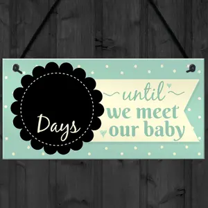 Red Ocean Chic Countdown New Baby Pregnancy Mum Hanging Wall Plaque Sign Baby Shower Gifts