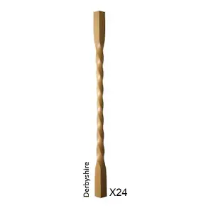 Oak Spindle Derbyshire 41mm x 41mm x 900mm - 24 Pack UK Manufactured Traditional Products Ltd