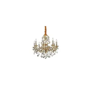 Luminosa Gioconda  8 Light Crystal Chandelier Antique Gold Finish, E14