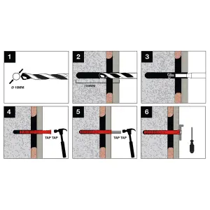 Plasterboard fixing (Dia)5mm (L)120mm, Pack of 24