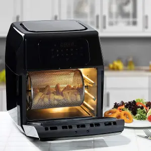 Daewoo 12L Rotisserie Air Fryer Oven with Rapid Air Circulation and Large Window with Interior Light,Thermostat Control,9 Pre Set