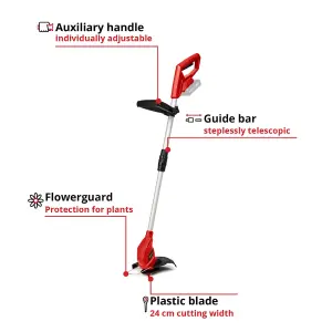 Einhell 24cm Cordless Strimmer 18V Power X-Change With 20x Spare Blades Telescopic GC-CT 18/24 Li Solo - Body Only