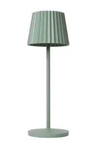 Lucide Justine Cottage Rechargeable Table lamp Outdoor - LED Dim. 2700K - IP54 - With wireless charging pad - Green