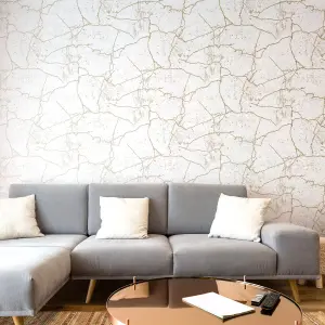 Superfresco Kintsugi White Gold effect Smooth Wallpaper