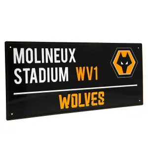 Wolverhampton Wanderers FC Street Sign Plaque Black/White/Yellow (One Size)