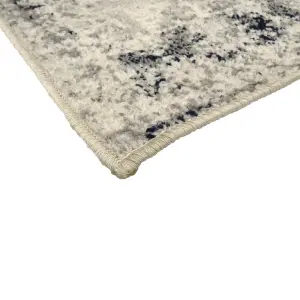 Gilbert Grey & Navy Abstract Large Rug, (L)230cm x (W)160cm