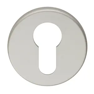 52mm Euro Profile Round Escutcheon Concealed Fix Satin Adonised Aluminium