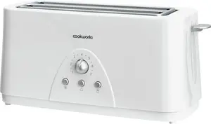 Cookworks Long Slot 4 Slice Toaster - White