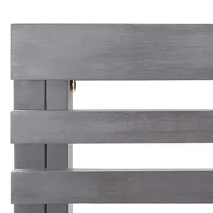 Berkfield Garden Corner Bench Grey 140 cm Solid Acacia Wood