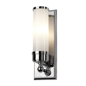 IP44 Wall Light Ribbed Opaque Glass Shade Polished Chrome LED G9 3.5W d00170