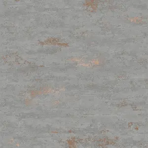 Cobalt Industrial Metallic Wallpaper In Grey And Copper