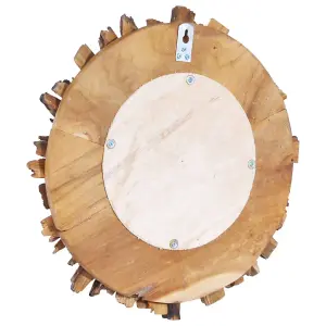 Berkfield Wall Mirror 40 cm Teak Round