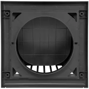 Grey Gravity Flap for 125 mm / 5" Round Wall Outlet - Ventilation Duct Cover with Non-Return Shutters and Rear Spigot