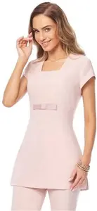 Sweet Bow Detail Tunic B215 - Women - Blush - Workwear - Bi-Stretch - Size 6 To 24