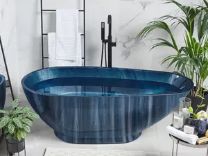 Bath 1700 x 800 mm Marble Effect Navy Blue RIOJA