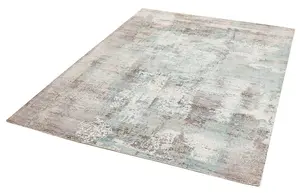 Blue Viscose Handmade , Luxurious , Modern Easy to Clean Abstract Rug for Living room, Bedroom - 200cm X 290cm