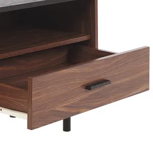 Beliani Industrial TV Stand Dark Wood JOSE