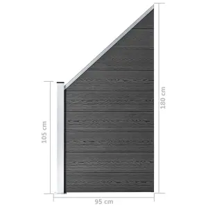 Berkfield Fence Panel WPC 95x(105-180) cm Black