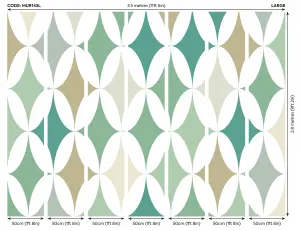 Origin Murals Retro Green Geometric Pattern Matt Smooth Paste the Wall Mural 350cm wide x 280cm high