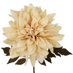 Pack of 6 x 55cm Dahlia Flower Stem - Dusty Cream