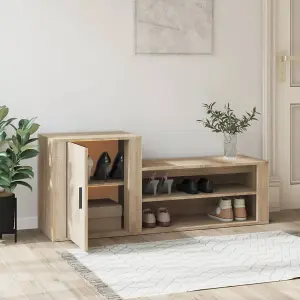 Shoe Cabinet Sonoma Oak 130x35x54 cm Engineered Wood