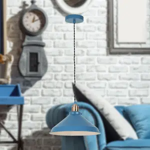 First Choice Lighting Maxwell Mirage Blue Brushed Copper Ceiling Pendant Light