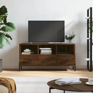 Berkfield TV Cabinet Brown Oak 102x36x50 cm Engineered Wood